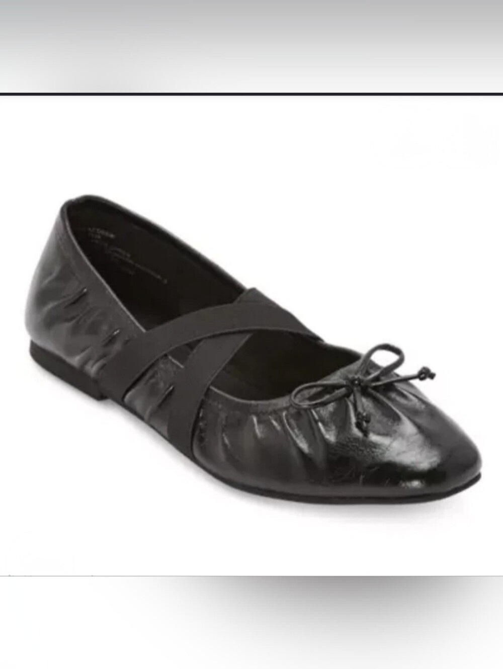 Arizona Co. Black Slip-On Mary Jane Flat with Elastic Straps NIB